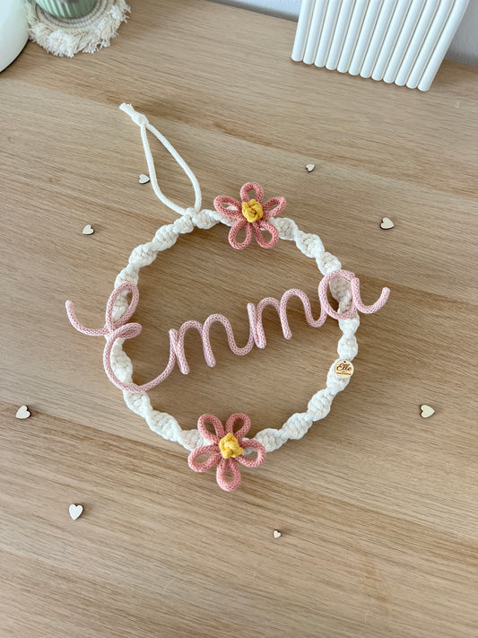 Cerchietto Floreale con nome M - 20 cm