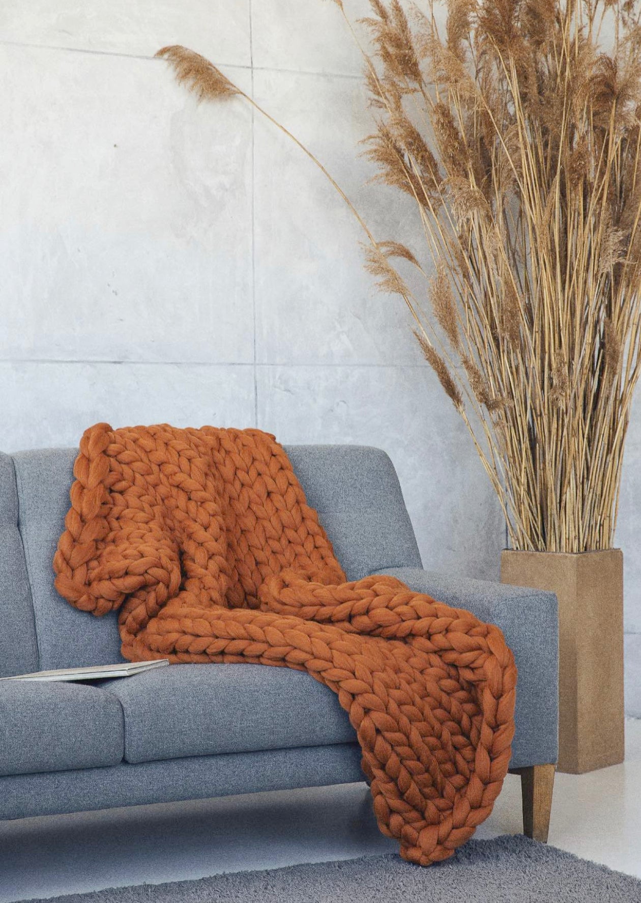 Merino wool blanket in coarse knit