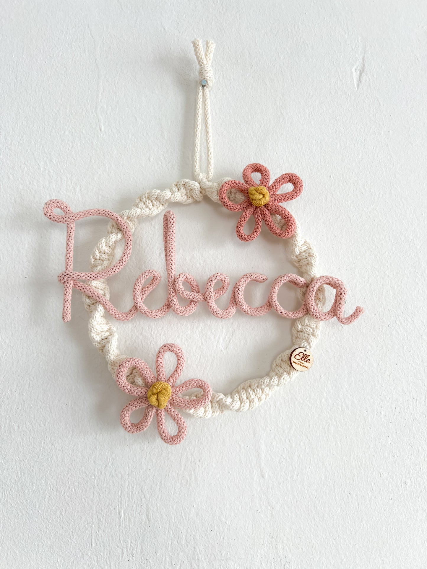 Cerchietto Floreale con nome S - 15 cm