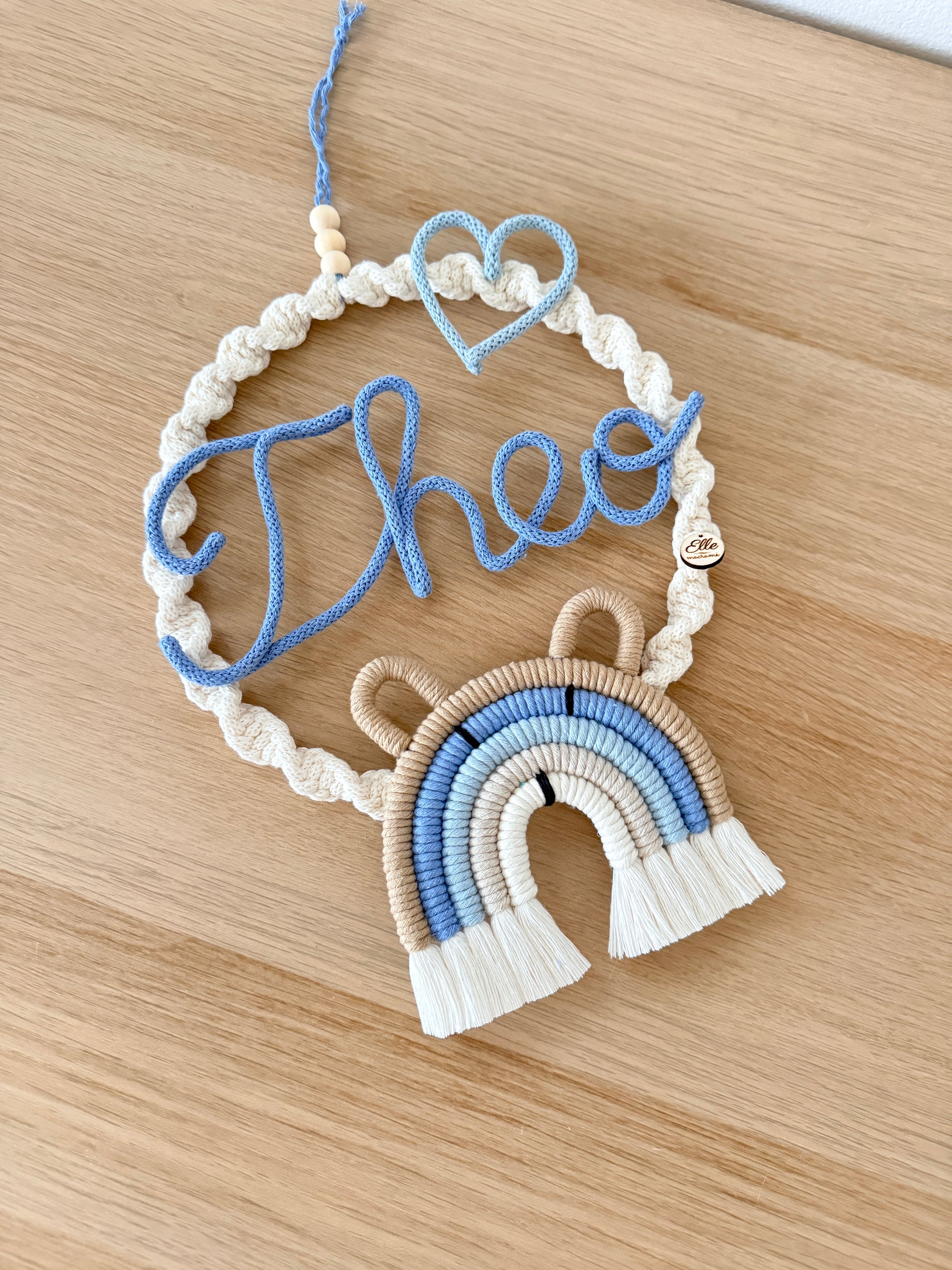 Fiocco Nascita Iride Orsetto Macramè - Regalo Nascita Personalizzato
