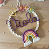 Fiocco Nascita Personalizzato Arcobaleno Primavera in Macramè