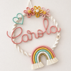 Fiocco Nascita Personalizzato Arcobaleno Primavera in Macramè