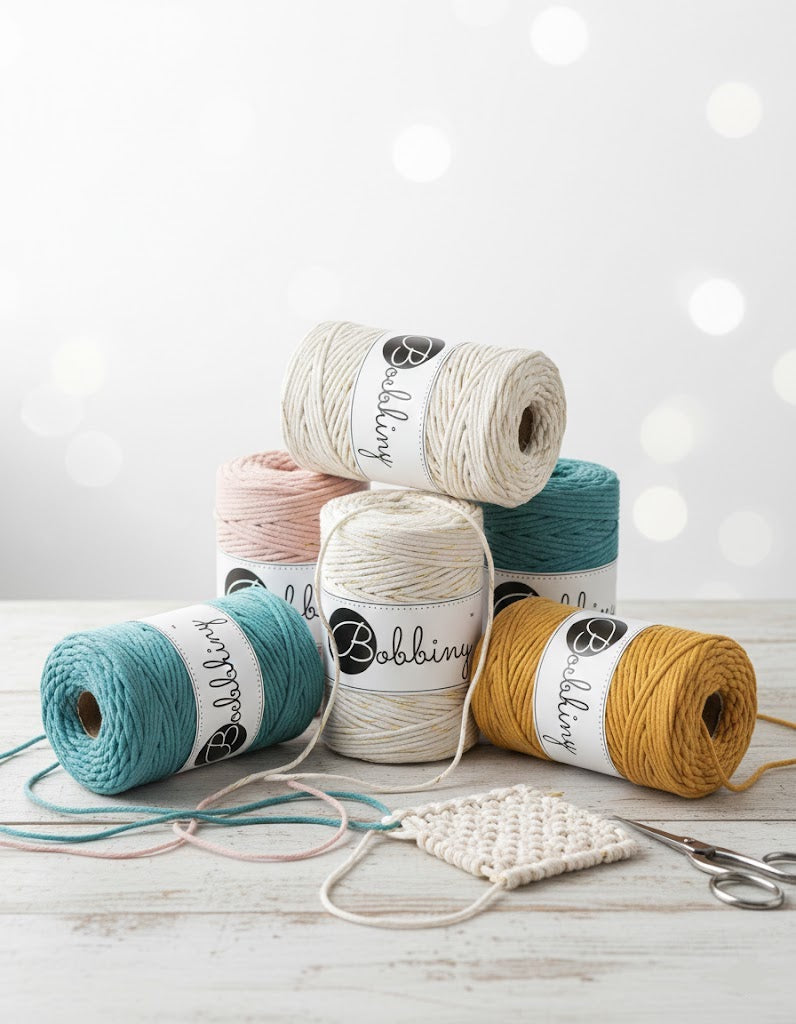 Filato Single Twist Cotone Riciclato 1.5mm / 3mm / 5mm / 9mm