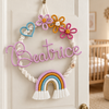 Fiocco Nascita Personalizzato Arcobaleno Primavera in Macramè