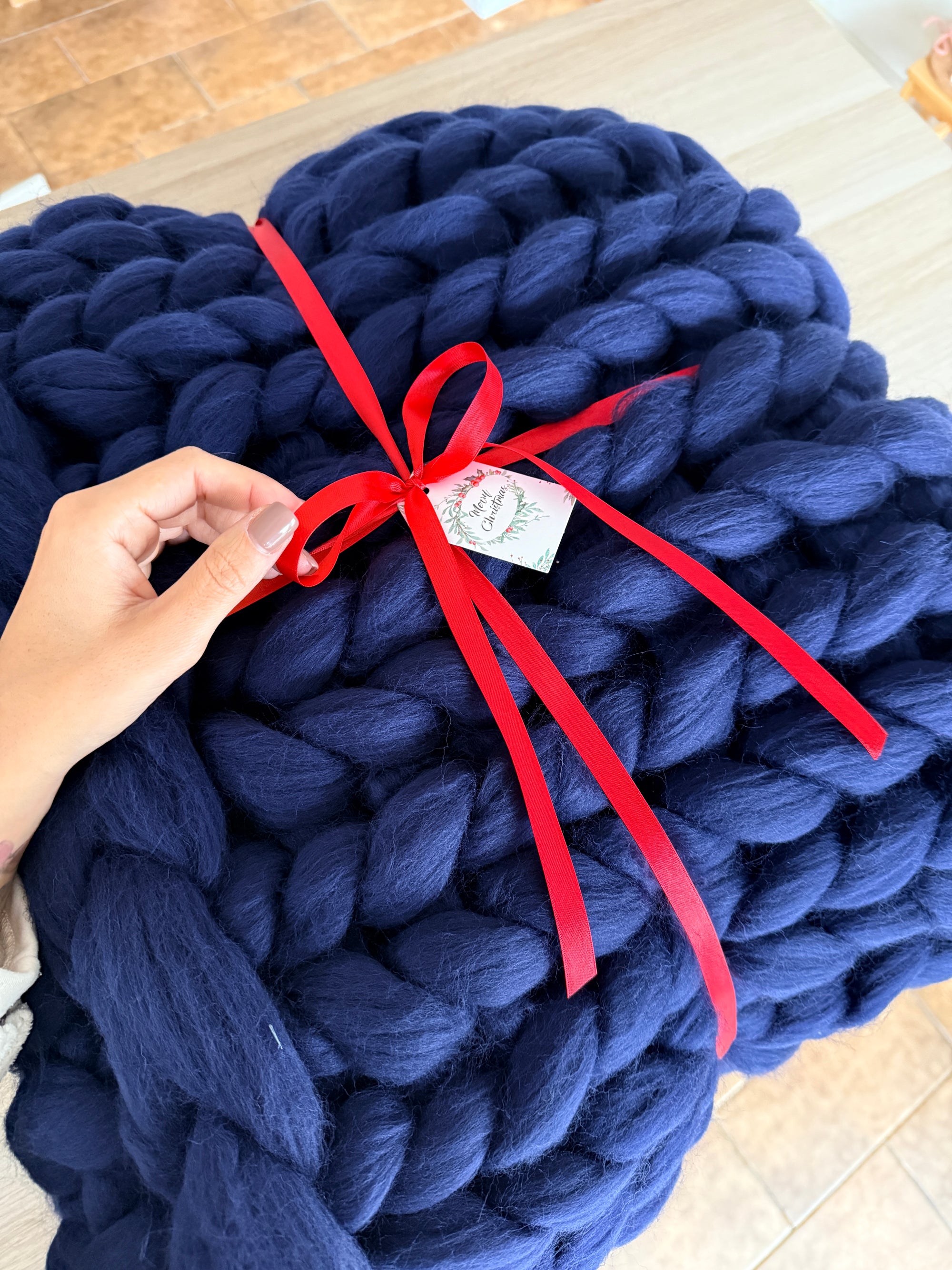 Merino wool blanket in coarse knit