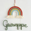 Fiocco Nascita Personalizzato Arcobaleno in Macramè -  7 Archi