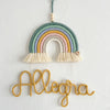 Fiocco Nascita Personalizzato Arcobaleno in Macramè -  7 Archi