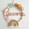 Fiocco Nascita Personalizzato Arcobaleno Primavera in Macramè