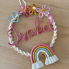 Fiocco Nascita Personalizzato Arcobaleno Primavera in Macramè