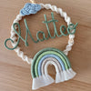 Fiocco Nascita Personalizzato Arcobaleno Iride in Macramè