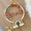 Fiocco Nascita Personalizzato Arcobaleno Primavera in Macramè