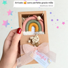 Bomboniera Arcobaleno macramè personalizzato - 3 Archi | idea nascita e battesimo